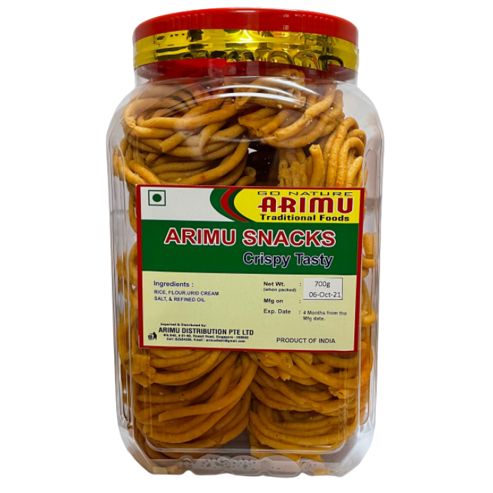 ARIMU ASSORTED SNACKS JAR - THENKULAL SPICY MURUKKU